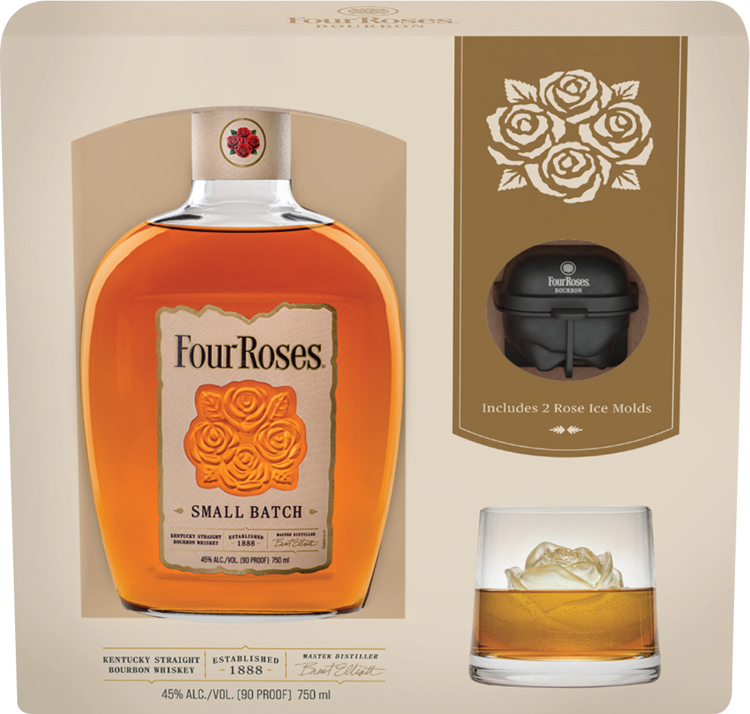 Four Roses Small Batch Kentucky Straight Bourbon Whiskey with Ice Molds