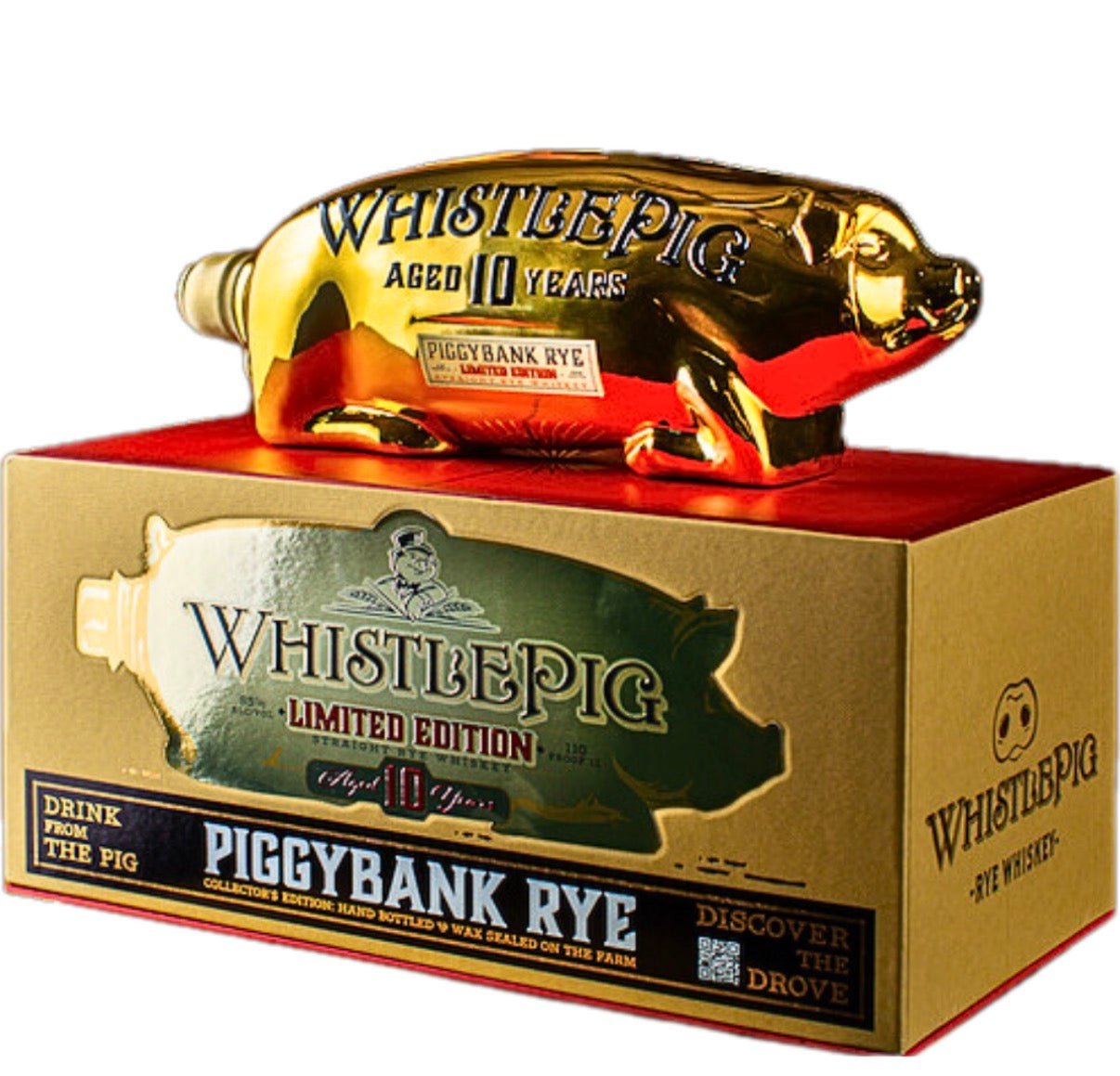 WhistlePig PiggyBank Rye Limited Edition 10 Year Golden Pig 1L