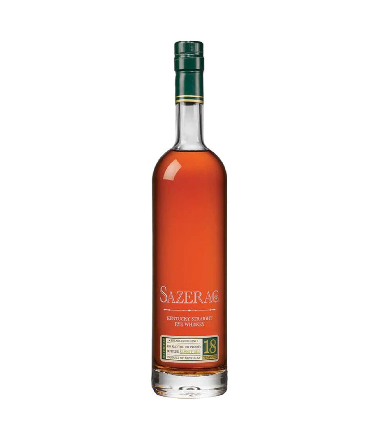 SAZERAC RYE 18 YEAR OLD 2018 90 Proof