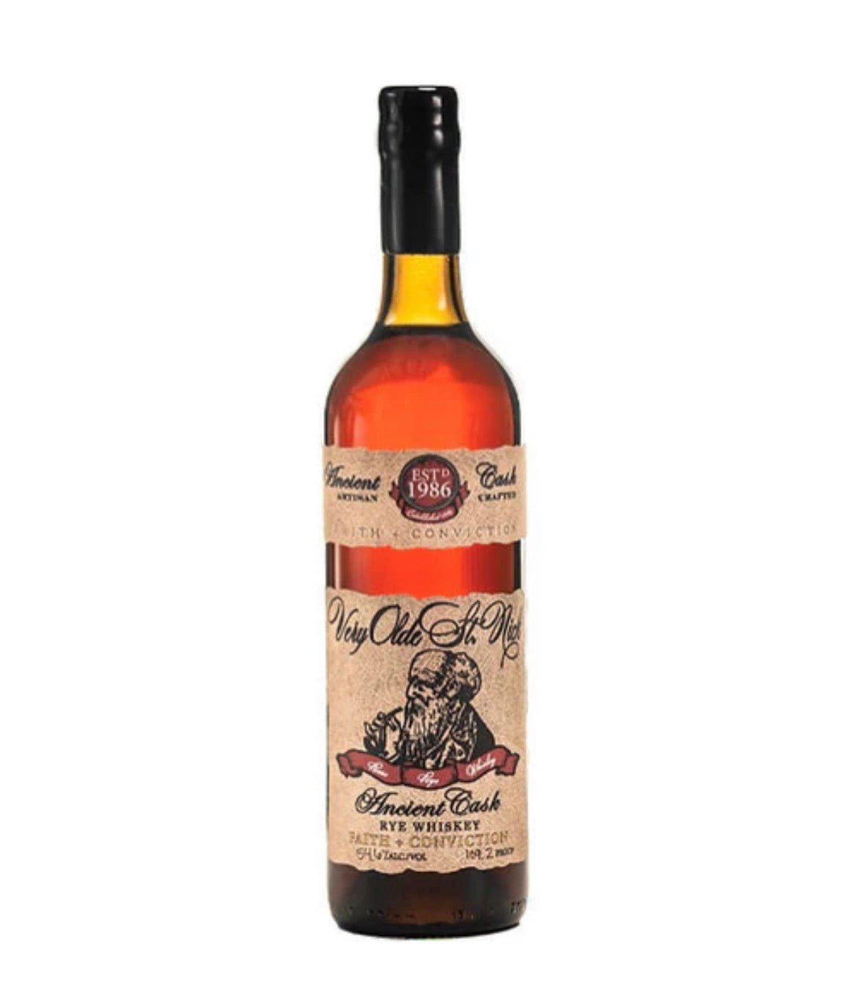 Very Olde St. Nick Ancient Cask Rye Whiskey “Faith + Conviction” 750mL