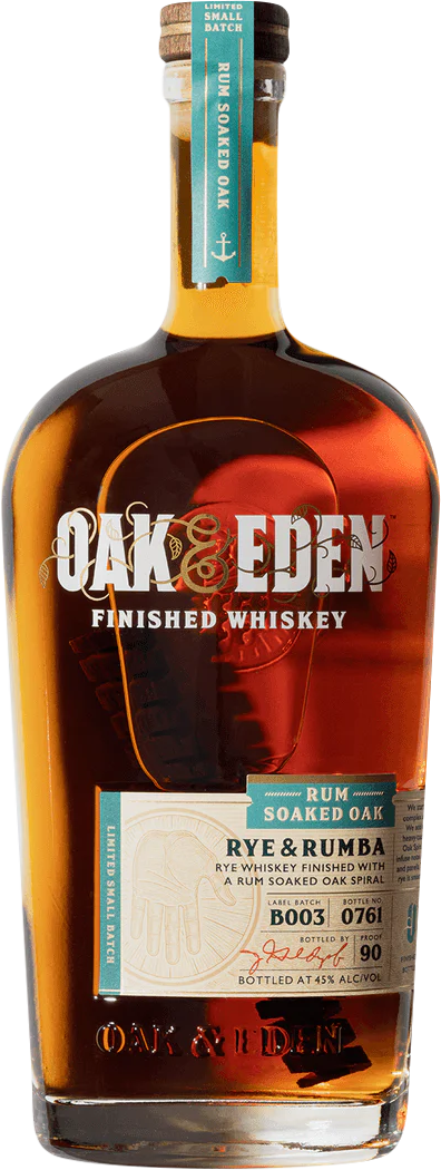 Oak & Eden Rum Soaked Oak Rye & Rumba Rye Whiskey