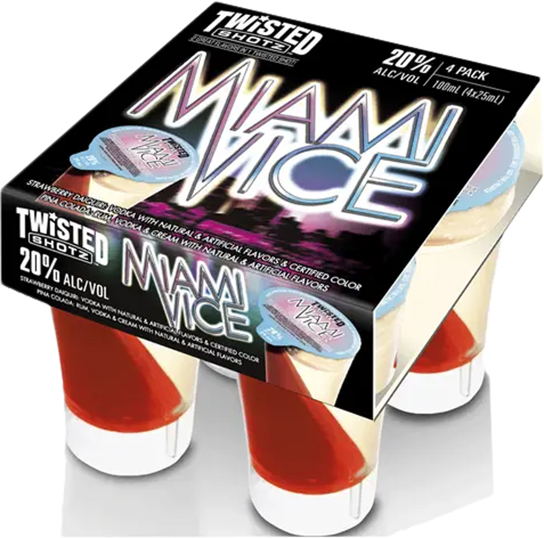 Twisted Shotz 'Miami Vice' Strawberry Daiquri Vodka Liqueur (100mL)