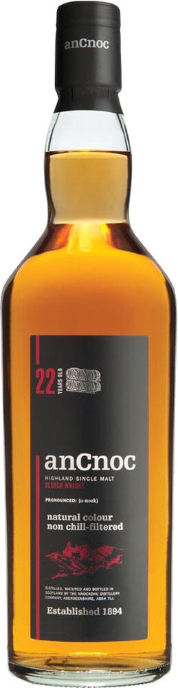anCnoc 22 Year Old Single Malt Scotch Whisky