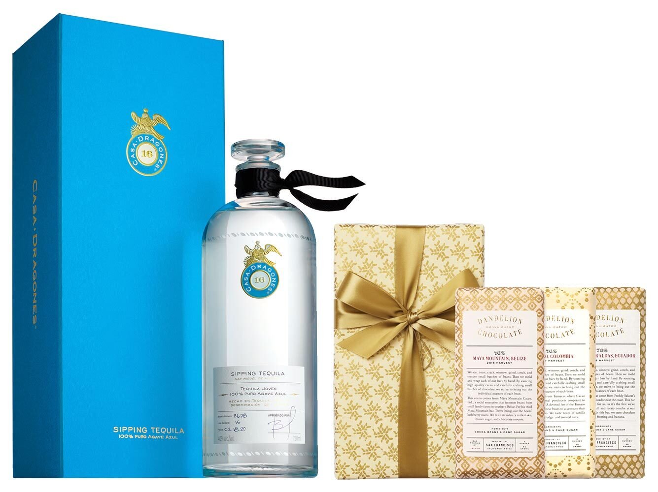 Casa Dragones Tequila Joven and Dandelion Chocolate Valentine's Day Gift Set