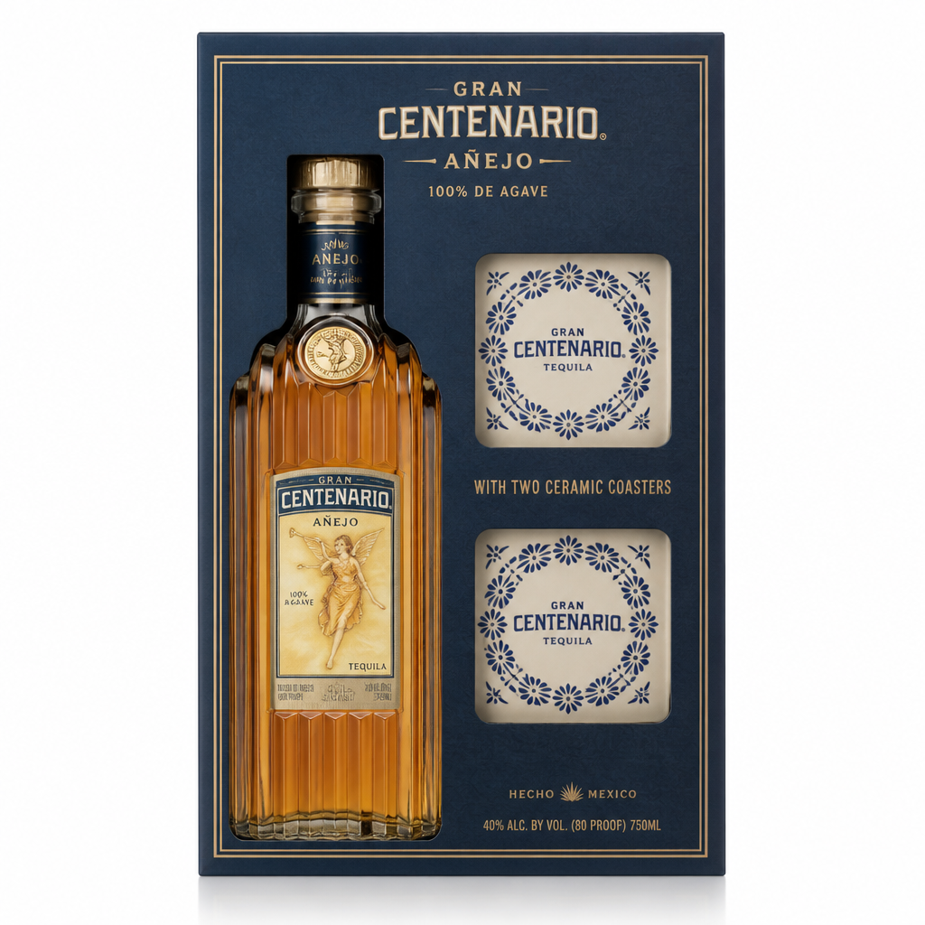 Gran Centenario Añejo with Two Ceramic Coasters Tequila