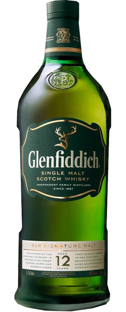 Glenfiddich 12 Year Old Single Malt Scotch Whisky (1.75L)