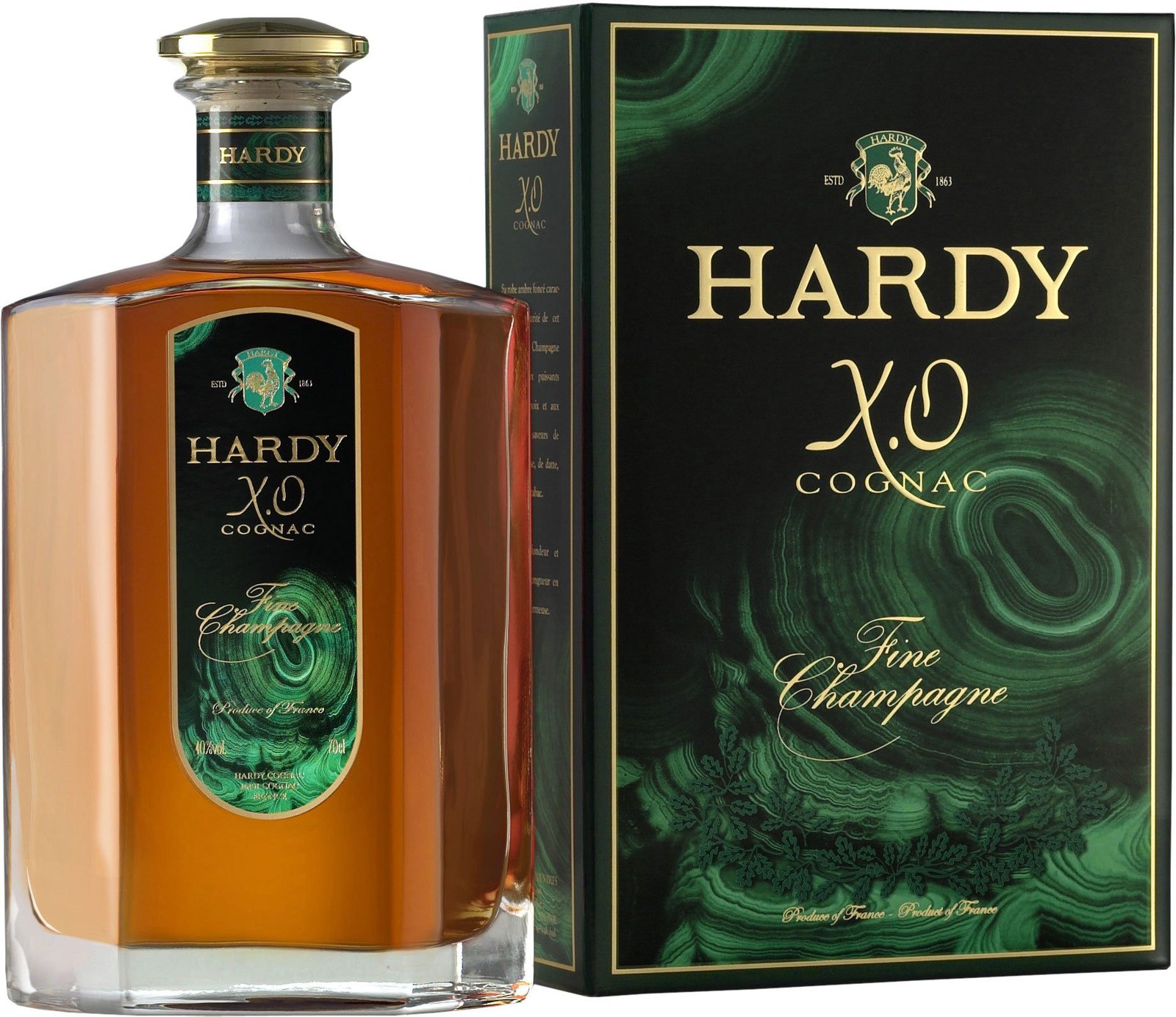 Hardy XO Bronze Decanter Fine Champagne Cognac
