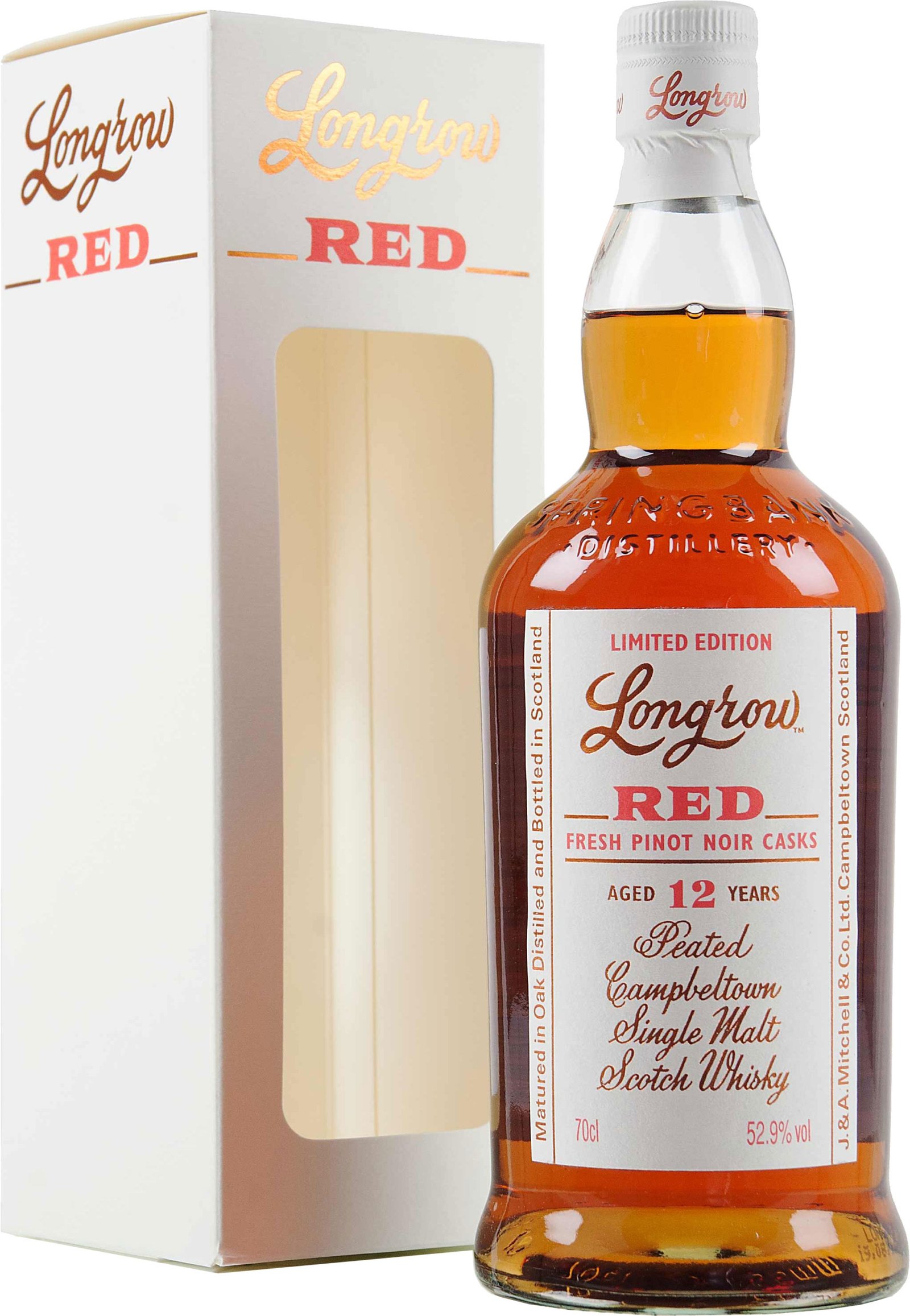 Longrow Red Fresh Pinot Noir Casks Finished 12 Year Old Peated Single Malt Scotch Whisky