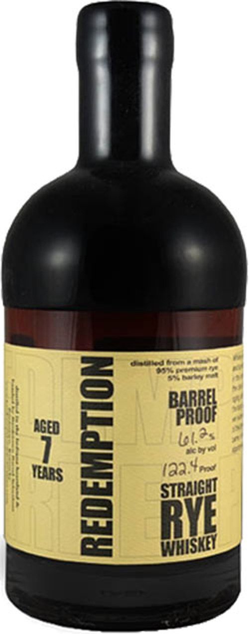 Redemption 7 Year Old Barrel Proof Straight Rye Whiskey