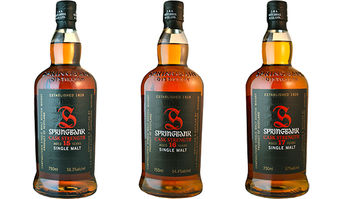 Springbank 15 Year Old, 16 Year Old & 17 Year Old Single Malt Whiskies - Three Pack
