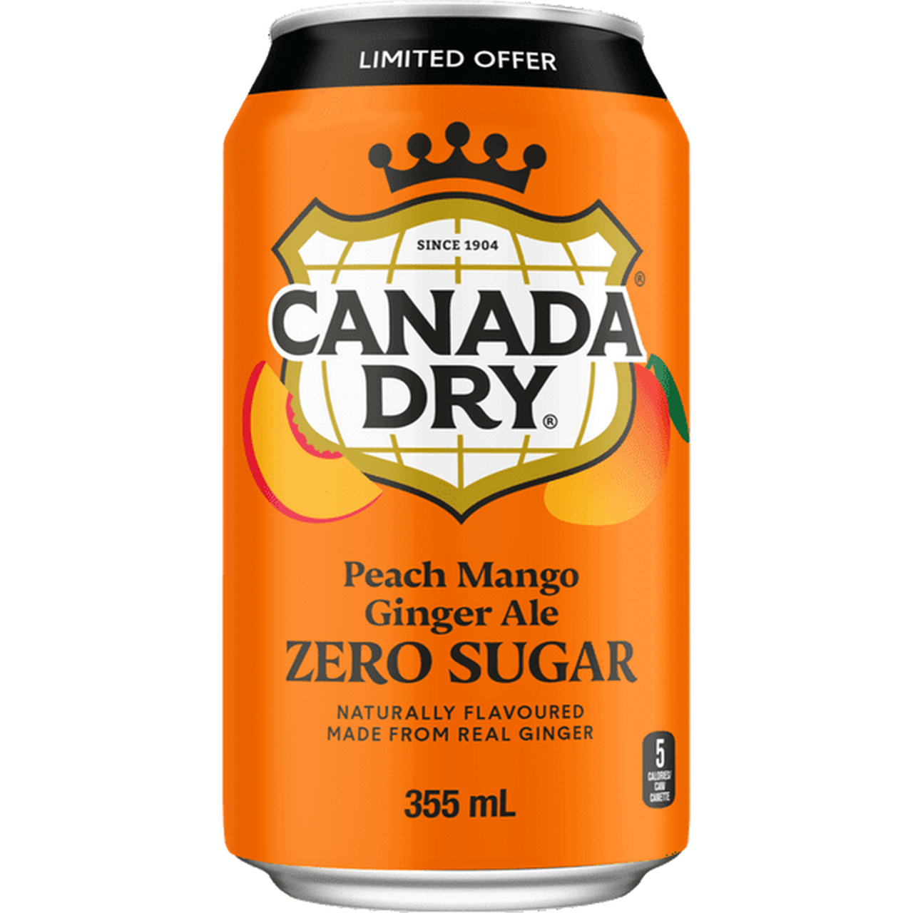 Canada Dry Peach Mango Zero Sugar Ginger Ale - 355ml
