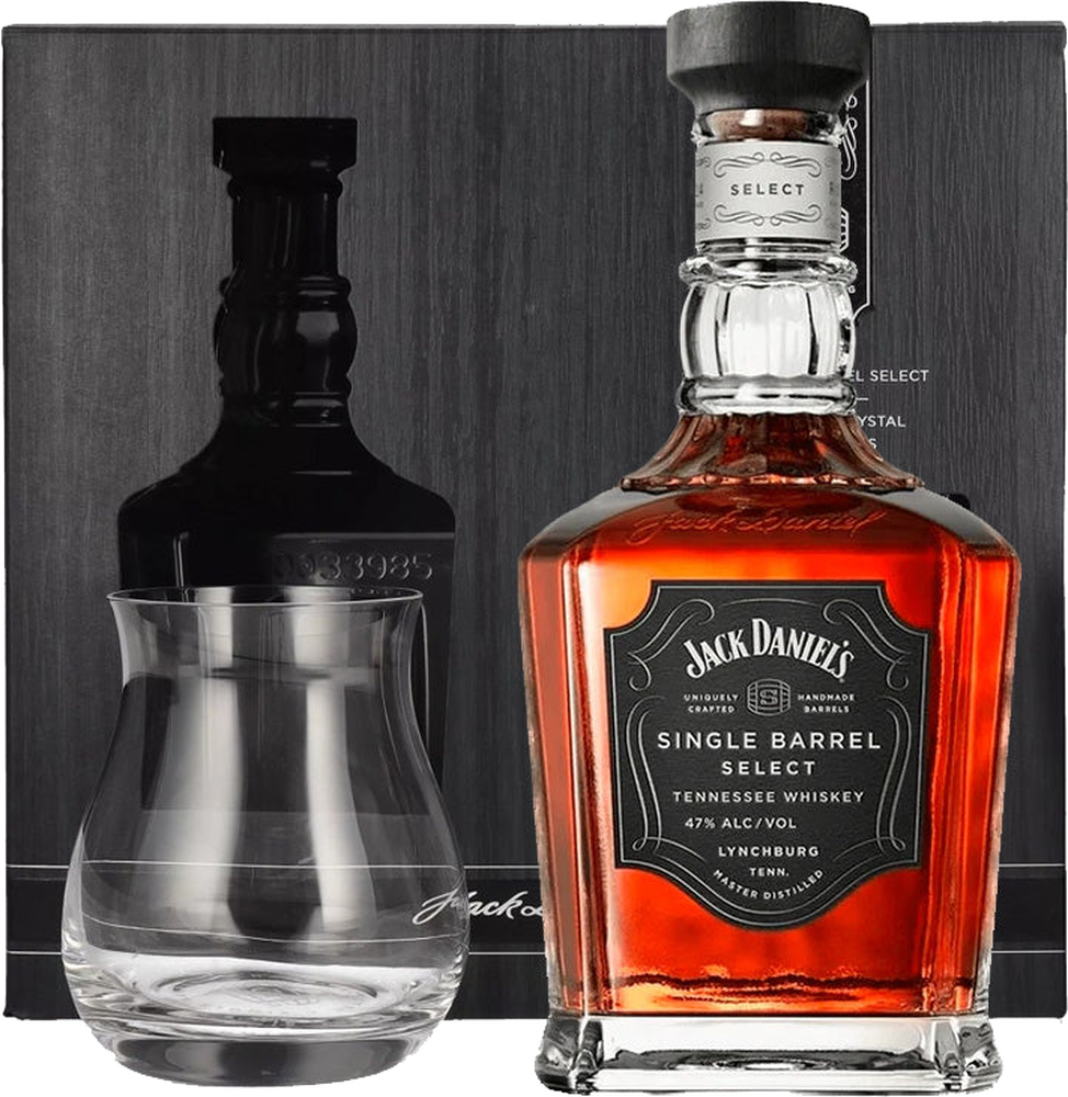 Jack Daniel's Single Barrel Select & Glencairn Crystal Snifter Glass Pack Tennessee Whiskey